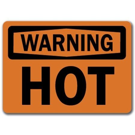 SIGNMISSION Warning Sign-Hot-10in x 14in OSHA Safety Sign, 14" H, WS-Hot WS-Hot